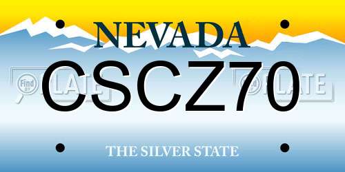 CSCZ70 Nevada License Plate