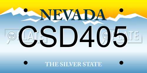 CSD405 Nevada License Plate