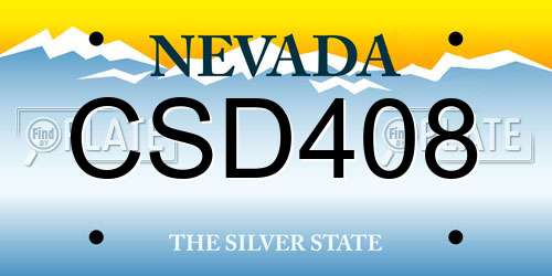 CSD408 Nevada License Plate