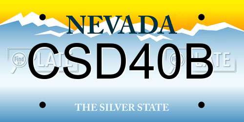CSD40B Nevada License Plate