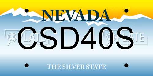 CSD40S Nevada License Plate