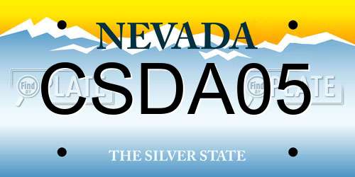 CSDA05 Nevada License Plate