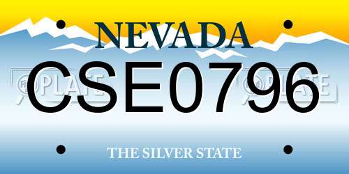 CSE0796 Nevada License Plate