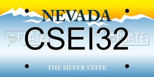 CSEI32 Nevada License Plate