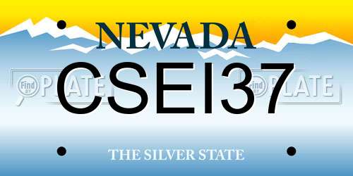 CSEI37 Nevada License Plate