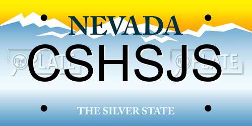 CSHSJS Nevada License Plate