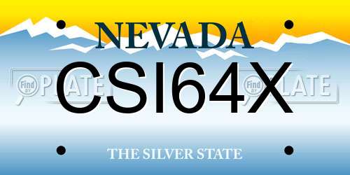 CSI64X Nevada License Plate