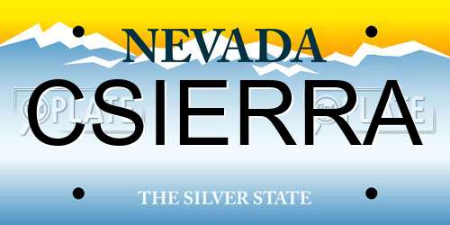 CSIERRA Nevada License Plate