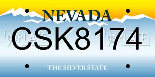 CSK8174 Nevada License Plate