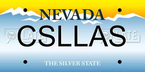 CSLLAS Nevada License Plate