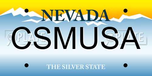 CSMUSA Nevada License Plate