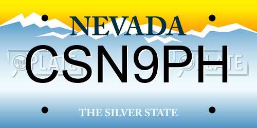 CSN9PH Nevada License Plate