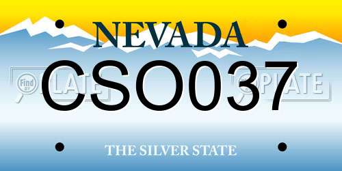 CSO037 Nevada License Plate