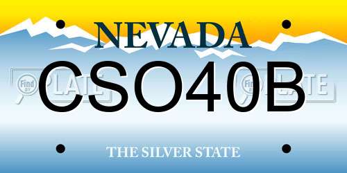 CSO40B Nevada License Plate