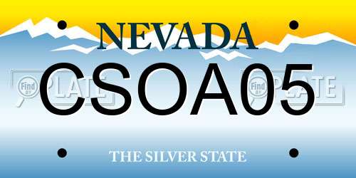CSOA05 Nevada License Plate