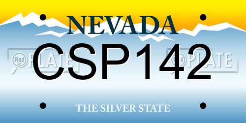 CSP142 Nevada License Plate