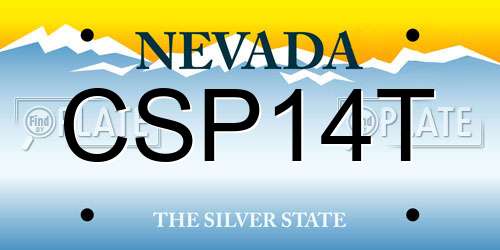 CSP14T Nevada License Plate