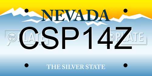 CSP14Z Nevada License Plate