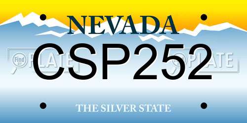 CSP252 Nevada License Plate