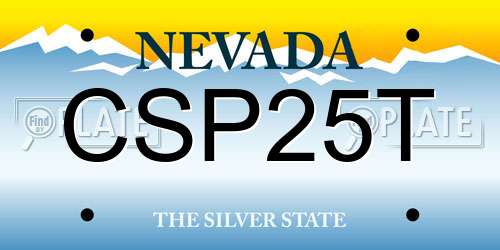 CSP25T Nevada License Plate