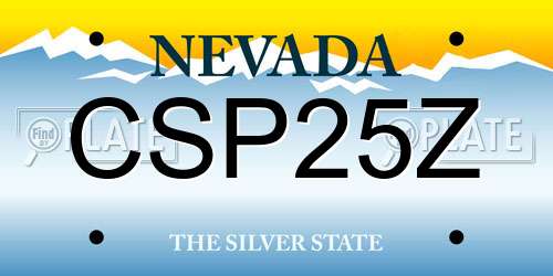 CSP25Z Nevada License Plate