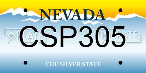 CSP305 Nevada License Plate