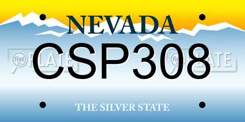 CSP308 Nevada License Plate