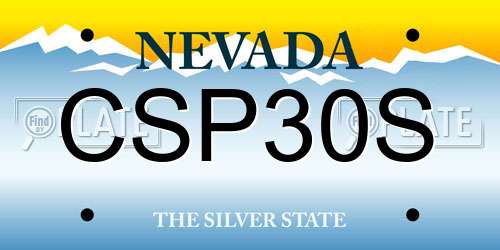 CSP30S Nevada License Plate