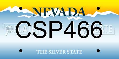 CSP466 Nevada License Plate
