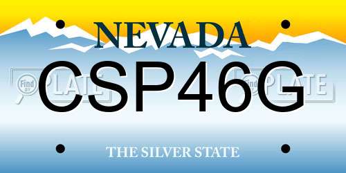 CSP46G Nevada License Plate