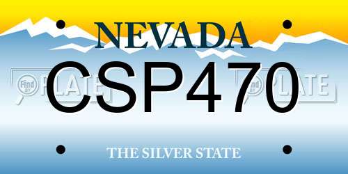 CSP470 Nevada License Plate