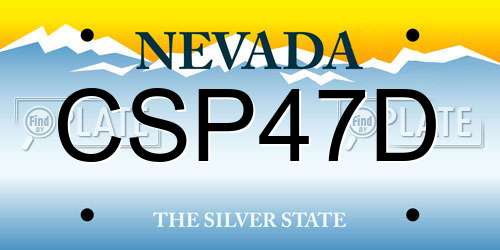 CSP47D Nevada License Plate