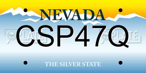 CSP47Q Nevada License Plate