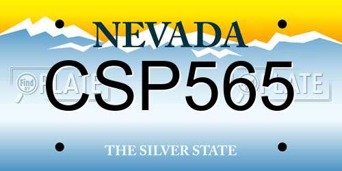 CSP565 Nevada License Plate