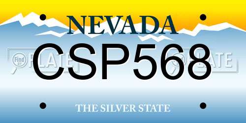 CSP568 Nevada License Plate