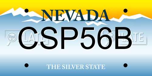 CSP56B Nevada License Plate