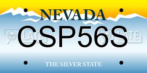 CSP56S Nevada License Plate
