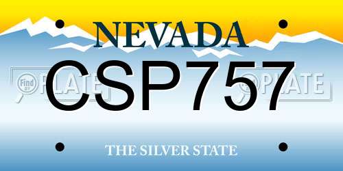 CSP757 Nevada License Plate