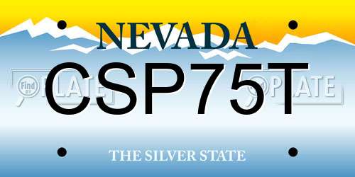 CSP75T Nevada License Plate