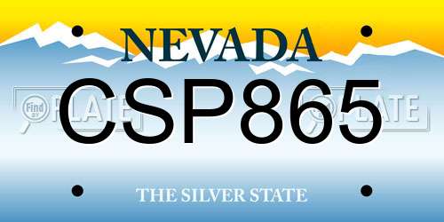 CSP865 Nevada License Plate