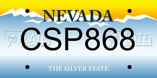 CSP868 Nevada License Plate