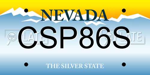 CSP86S Nevada License Plate