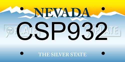 CSP932 Nevada License Plate