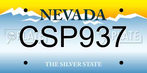 CSP937 Nevada License Plate
