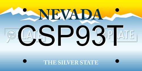 CSP93T Nevada License Plate