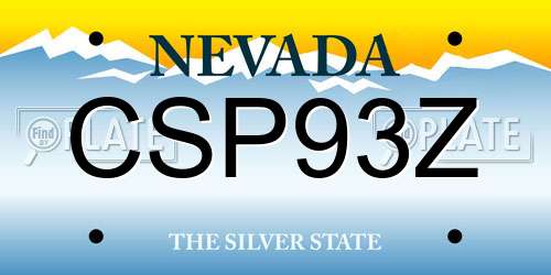 CSP93Z Nevada License Plate
