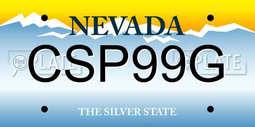 CSP99G Nevada License Plate