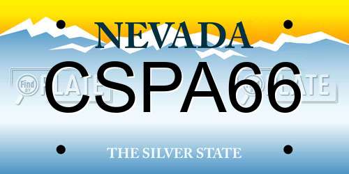 CSPA66 Nevada License Plate