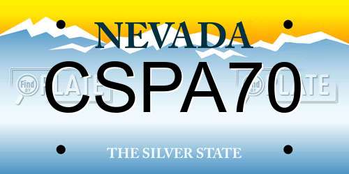 CSPA70 Nevada License Plate