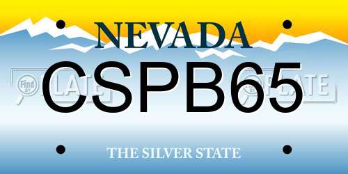 CSPB65 Nevada License Plate